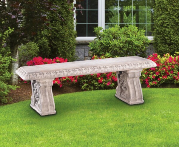 Grape Leaf Sitting Cement Bench Garden Winery Decorative Large